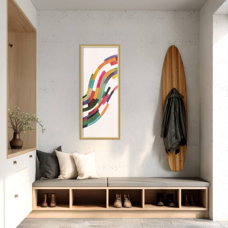 Amanti Art Framed Fabric Pinboard Rainbow Brick Road II by Grace Popp Printed Bulletin Board - Board Size 16 x 40