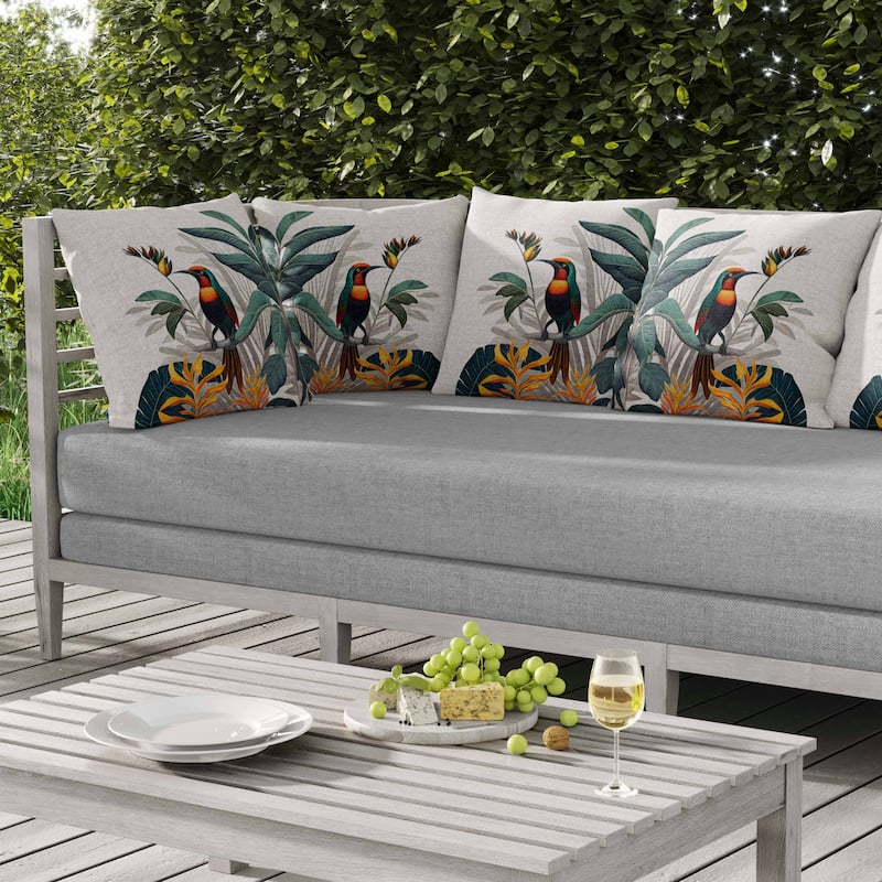 Woodland Chronicles Indoor/Outdoor Reversible Throw Pillow White and Blue