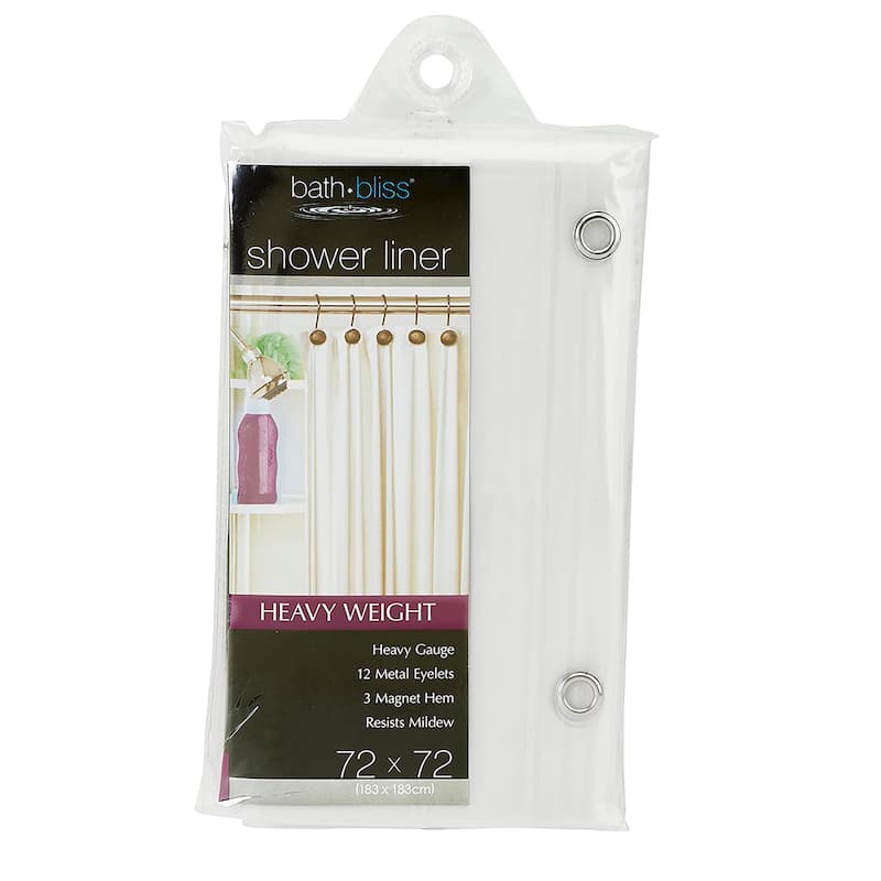 Bath Bliss 2 Pack Heavy Grommet Shower Liner