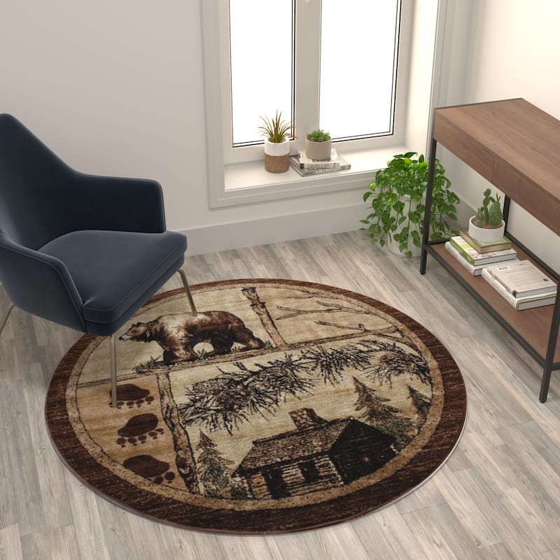 Wildlife Themed Plush Indoor Area Rug
