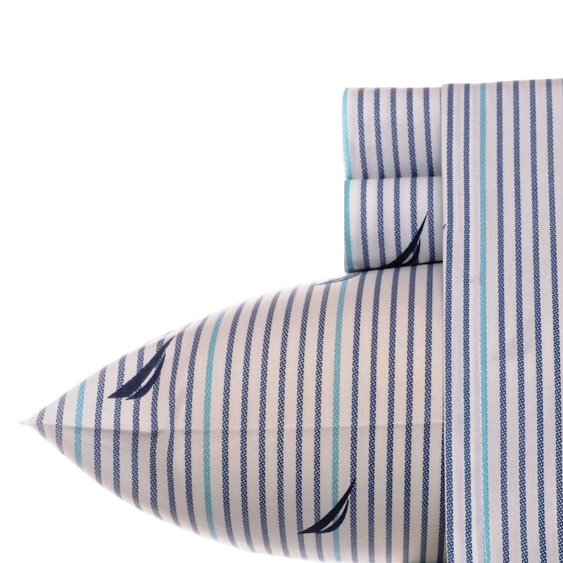 Nautica Cotton Percale Deep Pocket Bed Sheet Sets - Twin - Audley