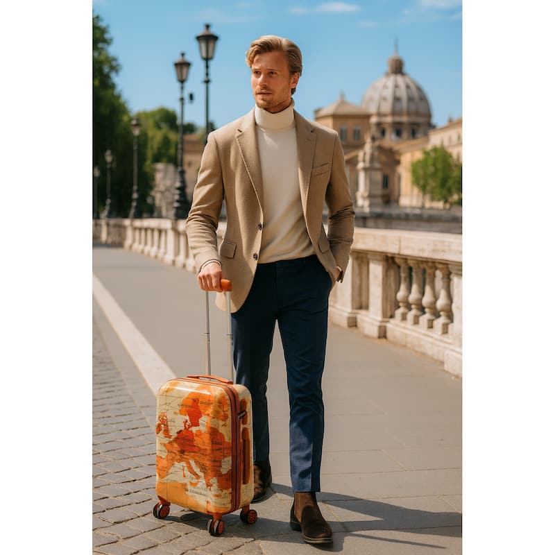 VentureX Airline Approved Luggage Lightweight Hardside Suitcase with Spinner Wheels, Europe, 2-Piece Carry-On Set