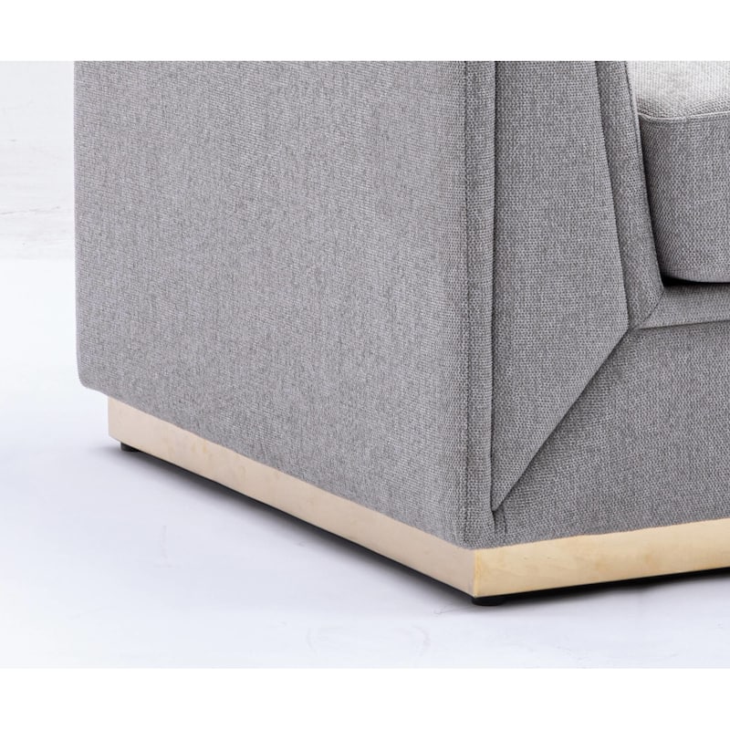 37" Linen Upholstered Accent Chair