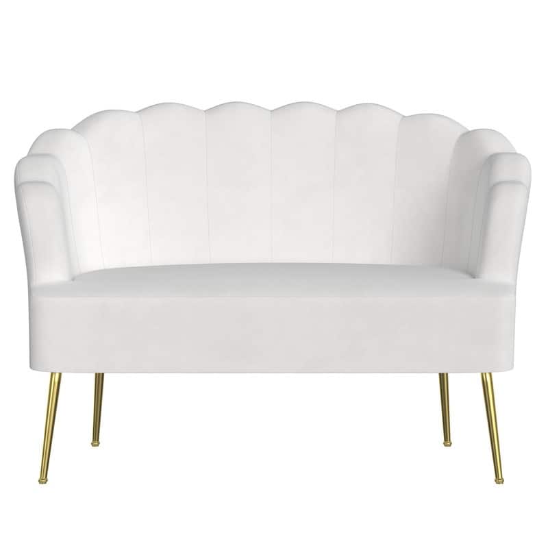 Velvet Comfortable Softness Metal Legs Loveseat Sofa