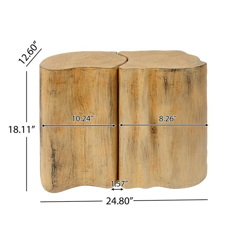 Roomfitters 2-in-1 Irregular MGO End Table, Split Design Organic Accent Table for Indoor/Outdoor