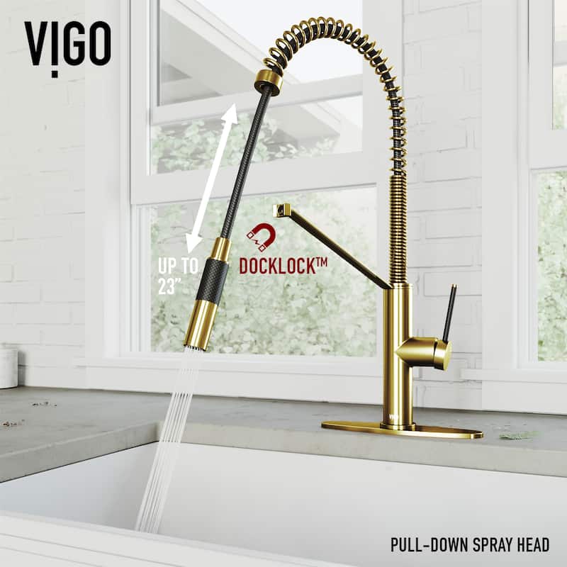 VIGO Livingston 24" H Single Handle Pull-Down Sprayer Kitchen Faucet