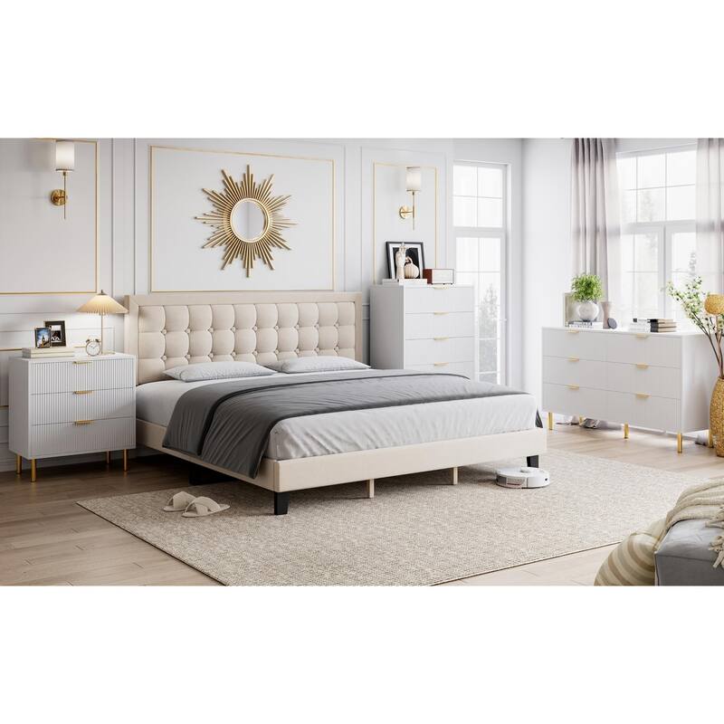 Black Dresser, Modern 3 Drawer Dresser for Bedroom with Gold Handle and Large Drawer