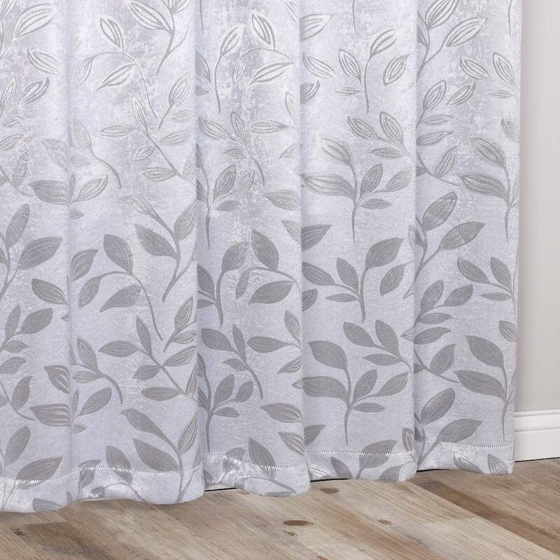 Superior Leaves Machine Washable Room Darkening Grommet With Ties Blackout Curtains, Set of 2