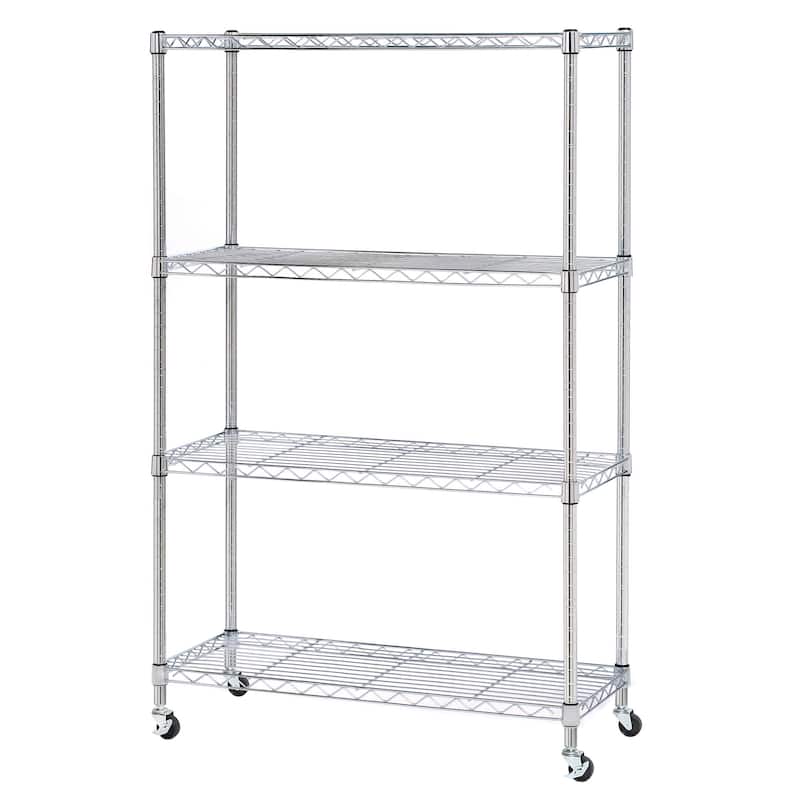 Seville Classics Heavy Duty 4-Tier Steel Wire Shelving, 36" W x 14" D x 56.5"H