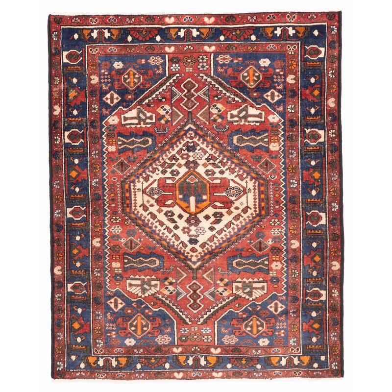 ECARPETGALLERY Hand-knotted Anatolian Vintage Red Wool Rug - 4'11 x 6'2