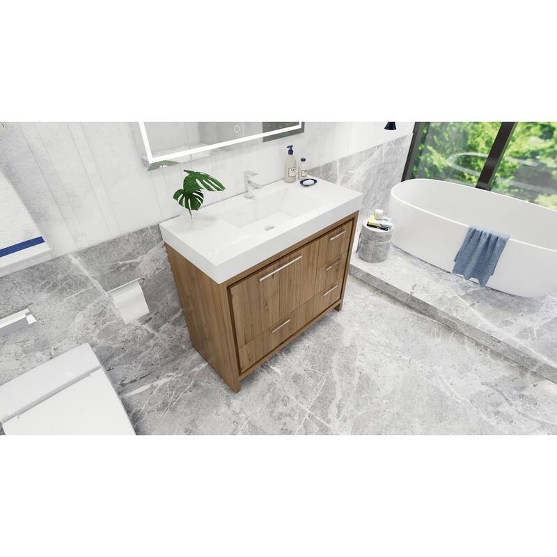 Dove 42'' Freestanding Vanity with Reinforced Acrylic Sink