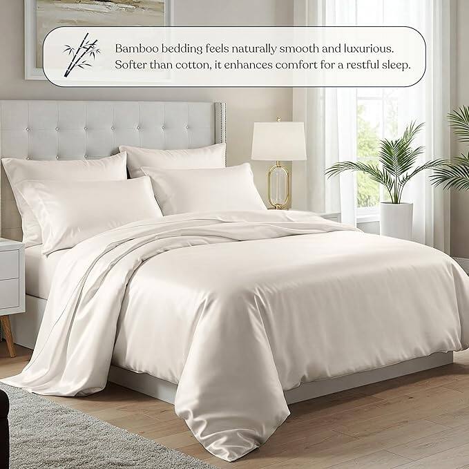 Delara Viscose Derived from Bamboo Duvet Cover Set, Ultra-Soft, Cooling & Breathable Luxury Bedding