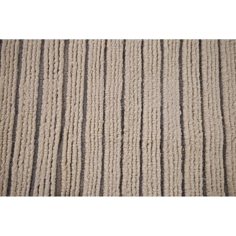 Earth Tone Moroccan Modern Area Rug Hand-Knotted Wool Carpet - 9'0" x 12'10"