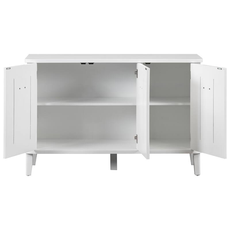 Elegant Solid Wood Cabinet with MDF Frame and Three Acacia Solid Doors, Perfect for Living Room, Study, and Hallways