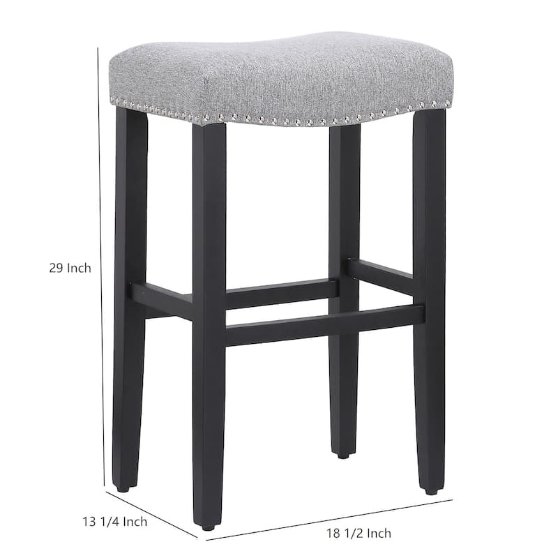 Jameson Upholstered Polyester Black 29 Inch Bar Stool (Set Of 2)