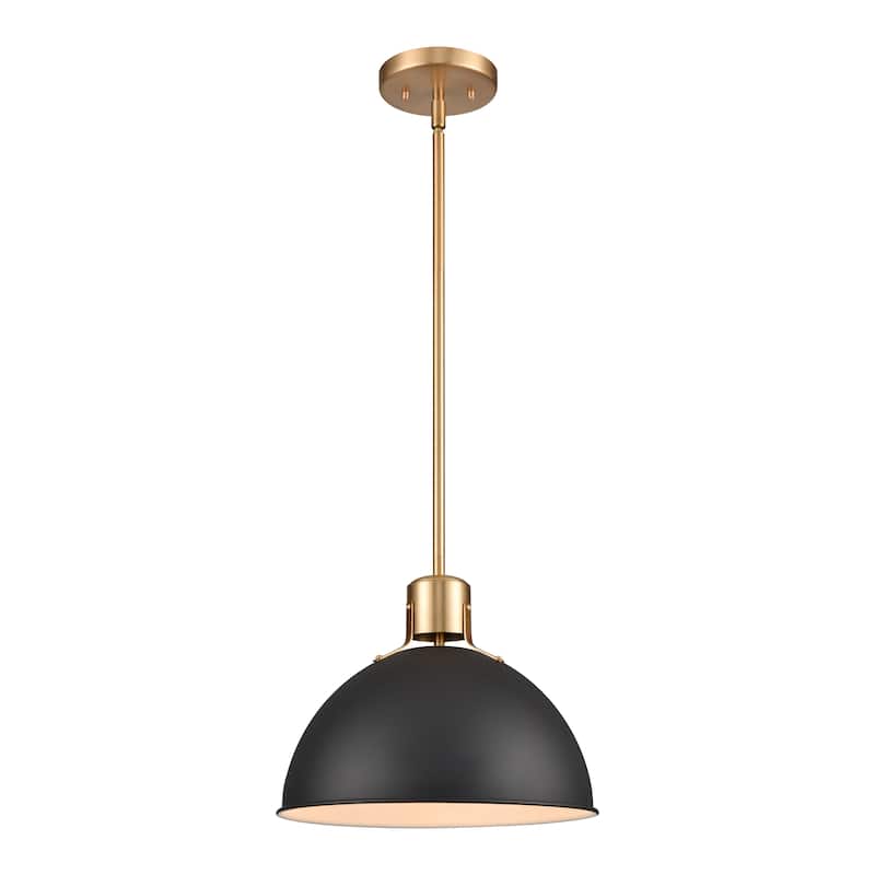 Elk Home Zayne Brushed Nickel With Metal Dome Shade 1 Light Pendant