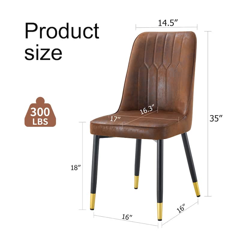 Roomfitters Velvet Dining Chairs with Black Metal Legs, Soft Upholstered Set of 4 for Kitchen or Living Room