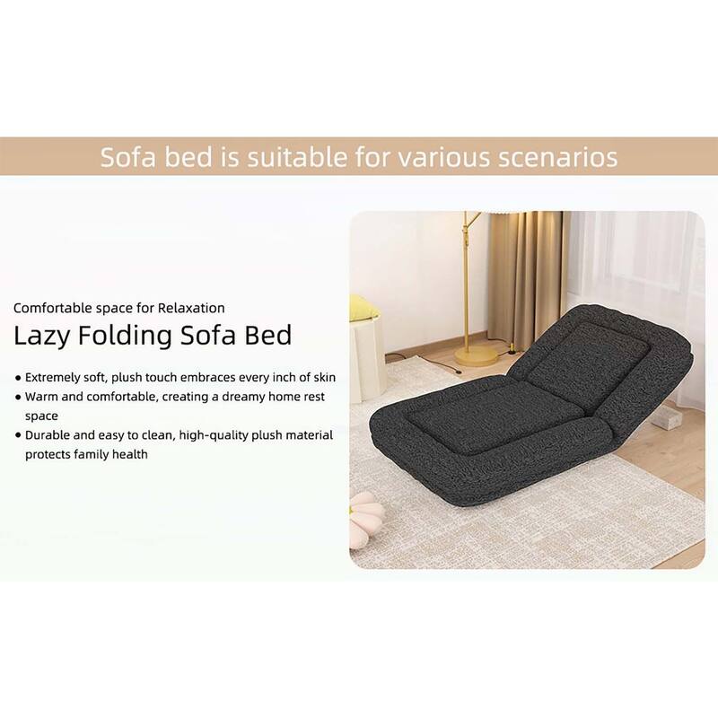 Sleek Modern Design Folding Sofa Chair with 5 Adjustable Positions for Gaming,Meditation,and Relaxation