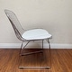 preview thumbnail 6 of 16, Mid Century Chrome Wire Dining Chair with Faux Leather Seat Pads