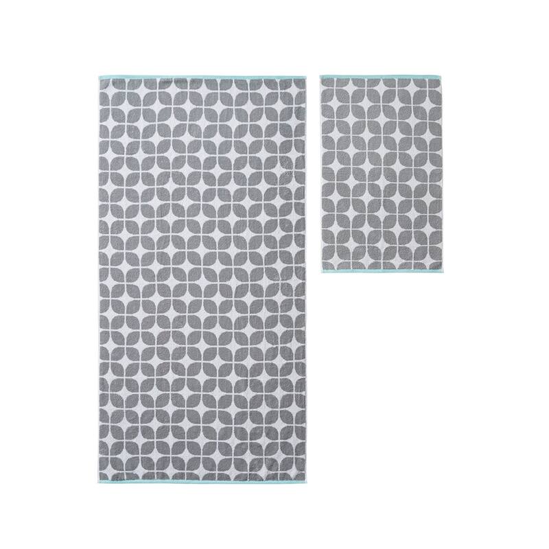 6 Piece Cotton Jacquard Bath Towel Set - N/A
