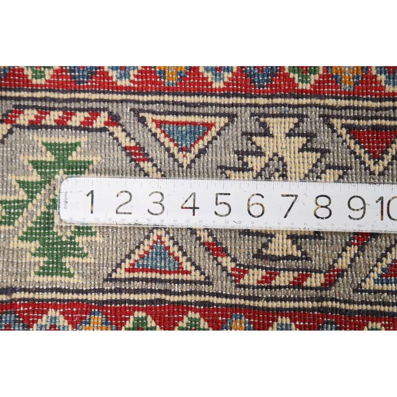 Green Kazak Foyer Rug Handmade Home Decor Wool Carpet - 2'7"x 4'3"