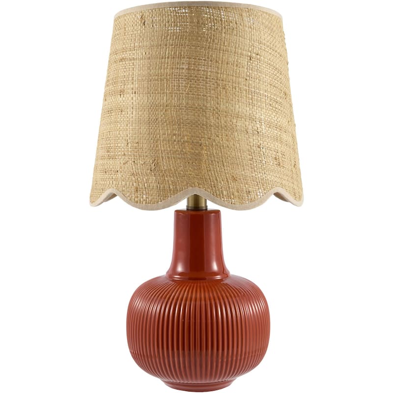 Livabliss Ormelle Traditional Accent Table Lamp - 19"H x 10"W x 10"D - Beige/Red