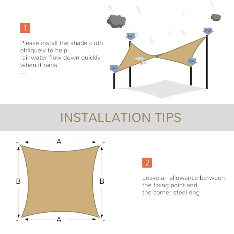 Outsunny 20' x 13' Outdoor Patio Rectangle Sun Shade Canopy
