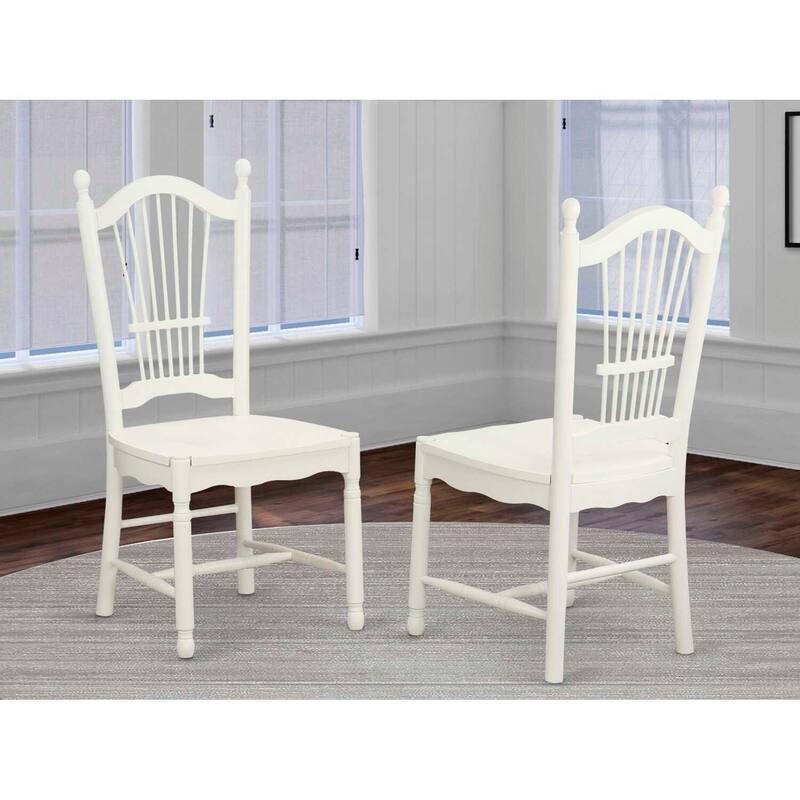 Dining Room Chairs Set of 2 Modern Wood Seat Kitchen Chairs Buttermilk Finish