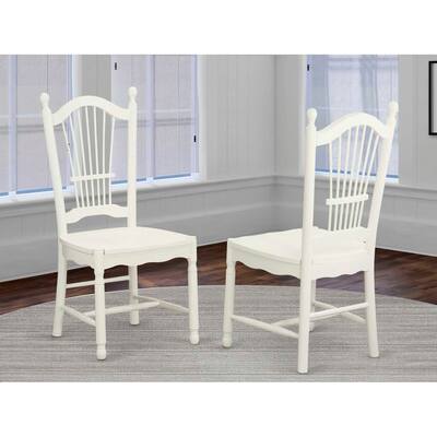 Dining Room Chairs Set of 2 Modern Wood Seat Kitchen Chairs Buttermilk Finish