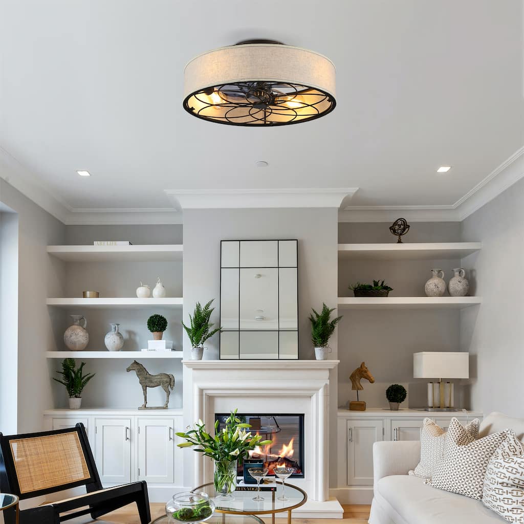 Matte Black Ceiling Fans with Reversible Motor without Bulbs