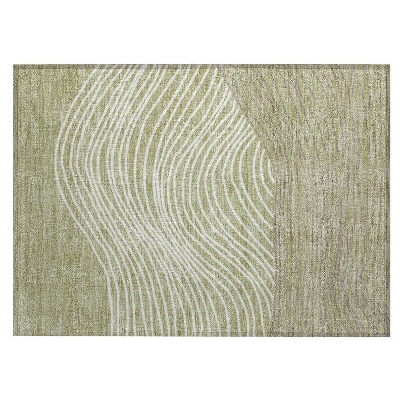 Machine Washable Indoor/ Outdoor Modern Arches Chantille Rug