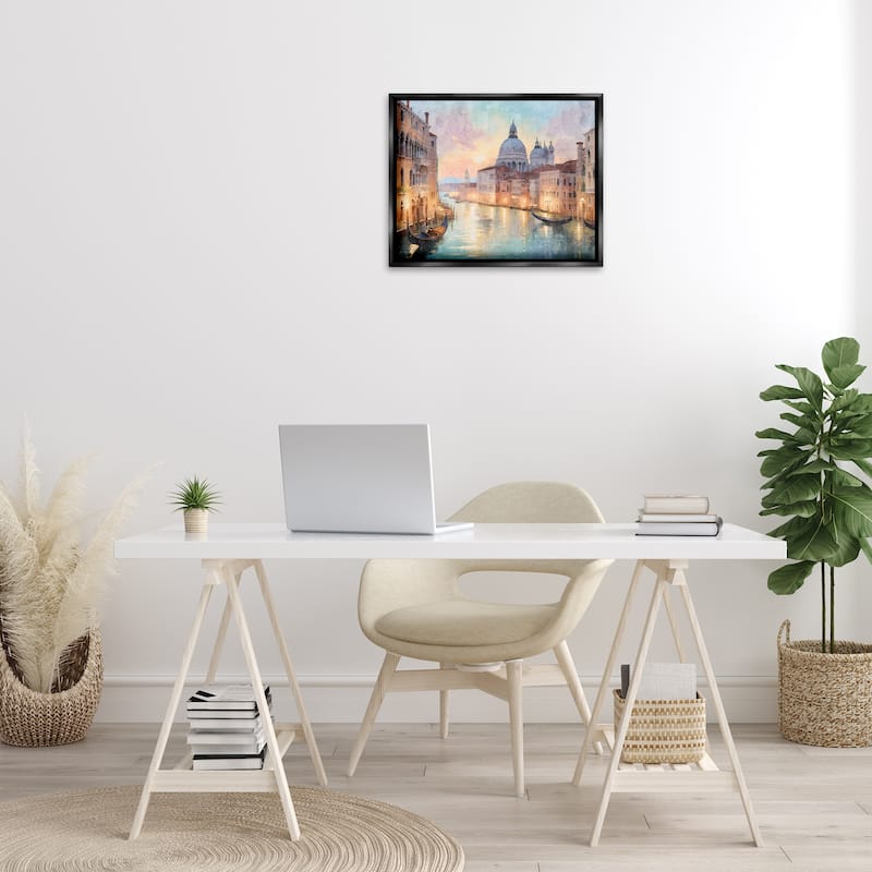 Stupell Scenic Venetian Canal Framed Floater Canvas Wall Art Design By Kim Allen