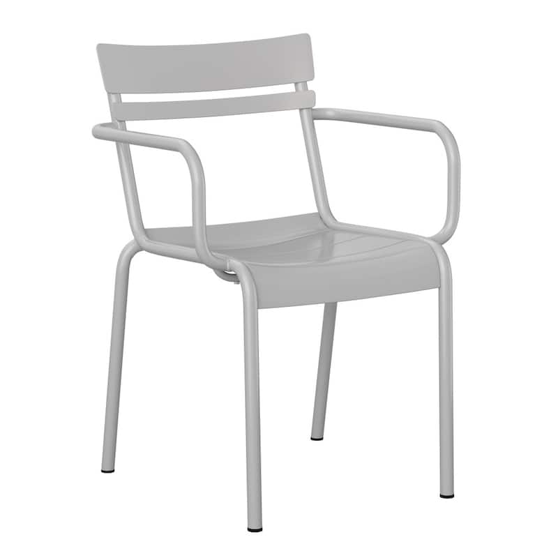 Modern Commercial Grade 2 Slat Indoor/Outdoor Steel Stack Chair