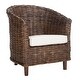 preview thumbnail 5 of 10, SAFAVIEH Omni Rattan Barrel Chair with Cushion - 29.1" x 27.2" x 32.7"