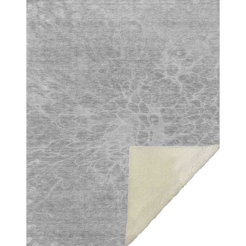 Premium Machine Washable Modern Floral Sherpa Throw Blanket
