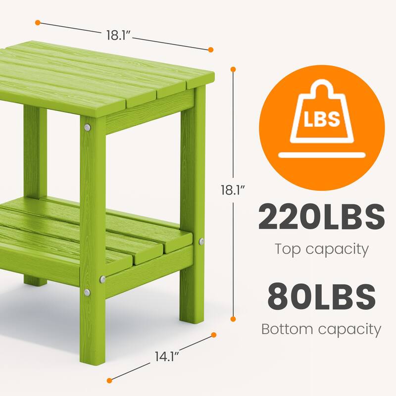 Outdoor HDPE Classic Double-Layer Adirondack Side Table