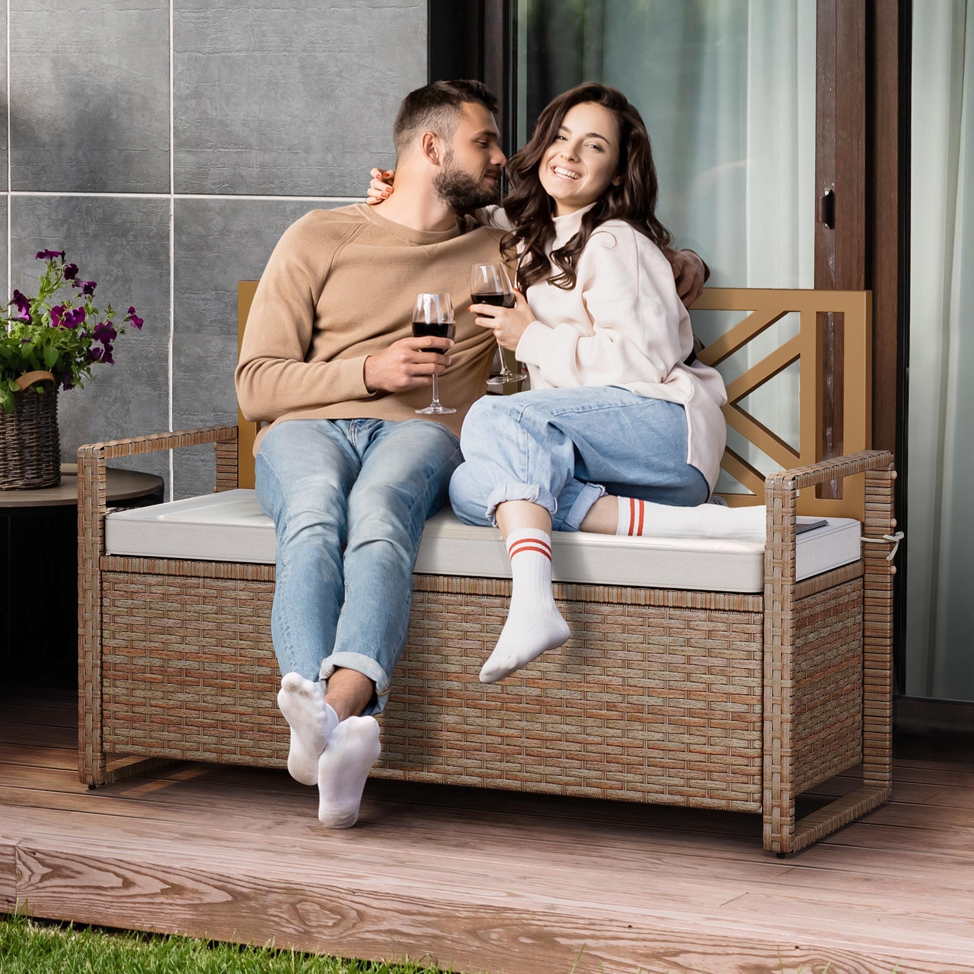 70 gallon clearance outdoor storage bench