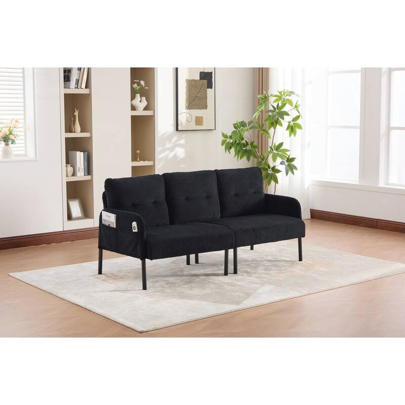 Oversized Loveseat, Modern & Plush Double-seater Sofa, Corduroy Upholstered Couch