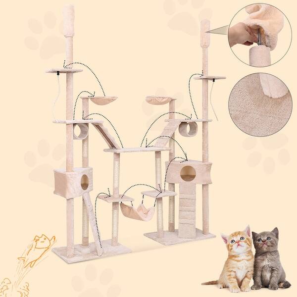 Shop Gymax Large Cat Tree Multilevel Activity Tower Condo W