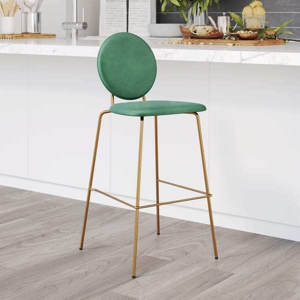 slide 2 of 10, Odessa Barstool Green & Gold Green/Gold