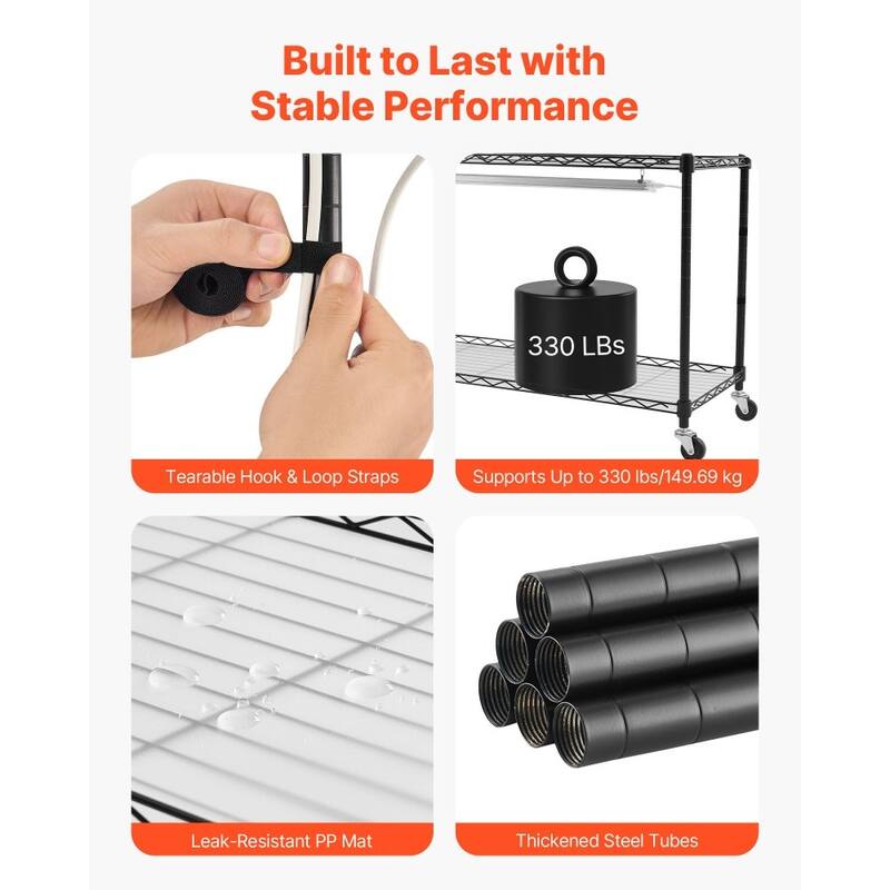 Black Metal 6-Tier Indoor Plant Stand with 5 3-Color LED Grow Lights and Timer - 29.53 x 13.78 x 70.87 in