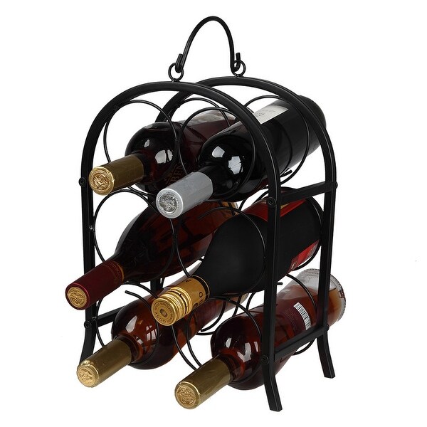 black tabletop wine rack