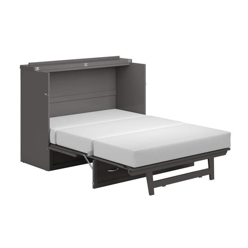 AFI Northfield Murphy Bed Chest with 6" Mattress, Storage Drawer & Built-In Charger