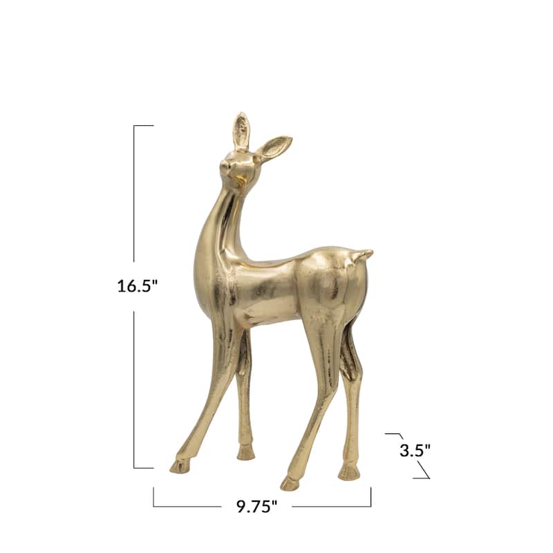 Cast Aluminum Deer - 20.5"L x 7.5"W x 12.0"H