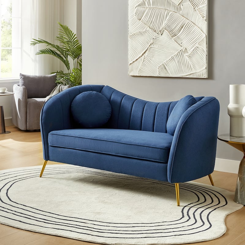 Cecilia 64.6" Wide Loveseat with Removable Cushions - NAVY