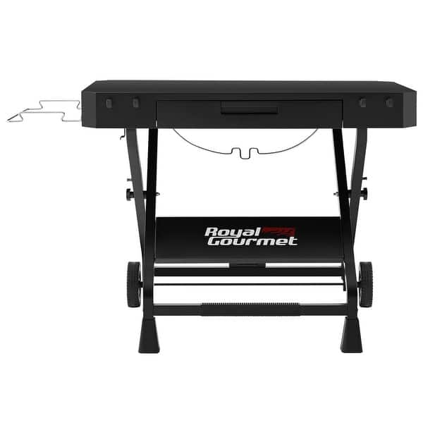 slide 2 of 19, Royal Gourmet GD3701 Portable Collapsible Grill Stand, Black Kitchen Cart