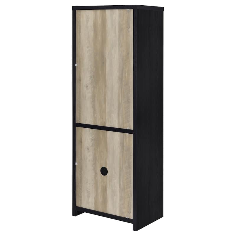 Denison 67-Inch 2-Door Media Tower Storage Cabinet Black