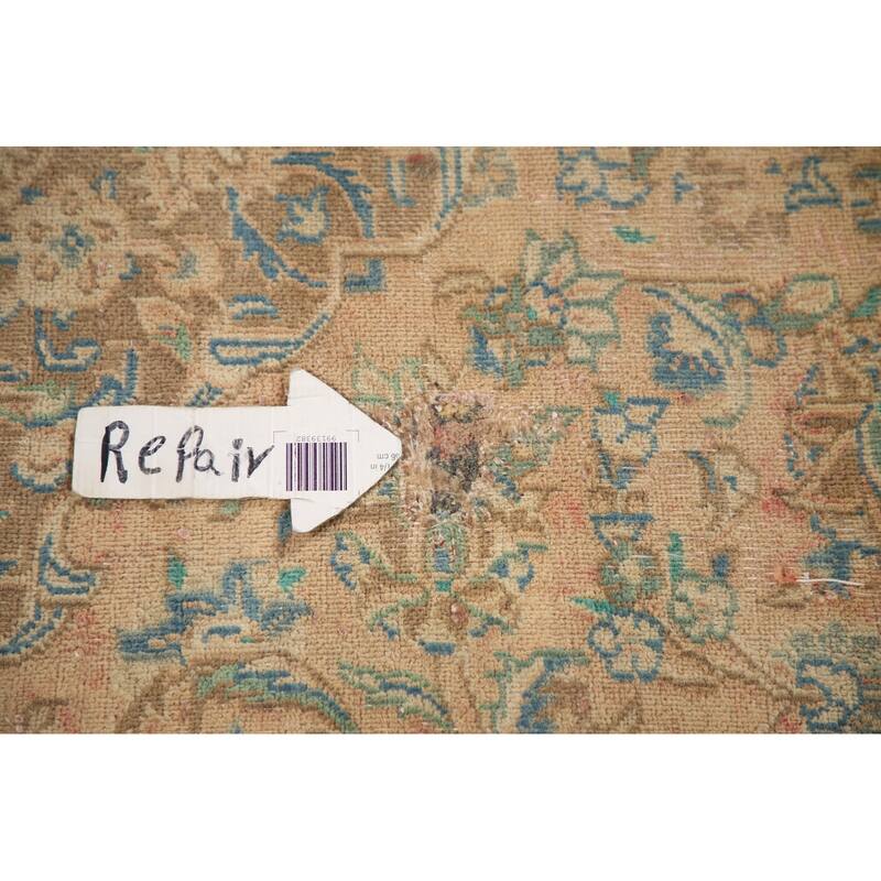 Hand Knotted Oriental 100% Wool Carpet Traditional Floral Oranges & Rust Mashad Area Rug - 9' 6'' X 6' 3''