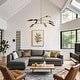 preview thumbnail 2 of 9, Modern 8-Light Large Black Gold Sputnik Chandelier Metal Pendant Lights for Dining Room - 48" D x 12" H