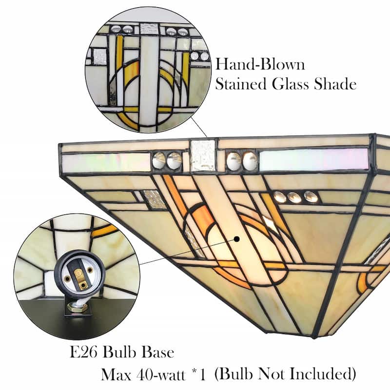 Ferrara Tiffany Style Wall Sconces with Stained Glass Wall Light, 1-Light - Multicolor